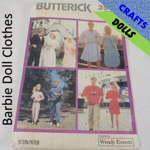 Butterick 3569 Sewing Pattern BARBIE Clothes UNCUT 11.5" tall dolls